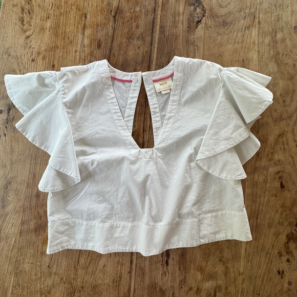 NWOT Maeve Flutter-Sleeve Top by Anthropologie in sz Medium - Picture 4 of 11